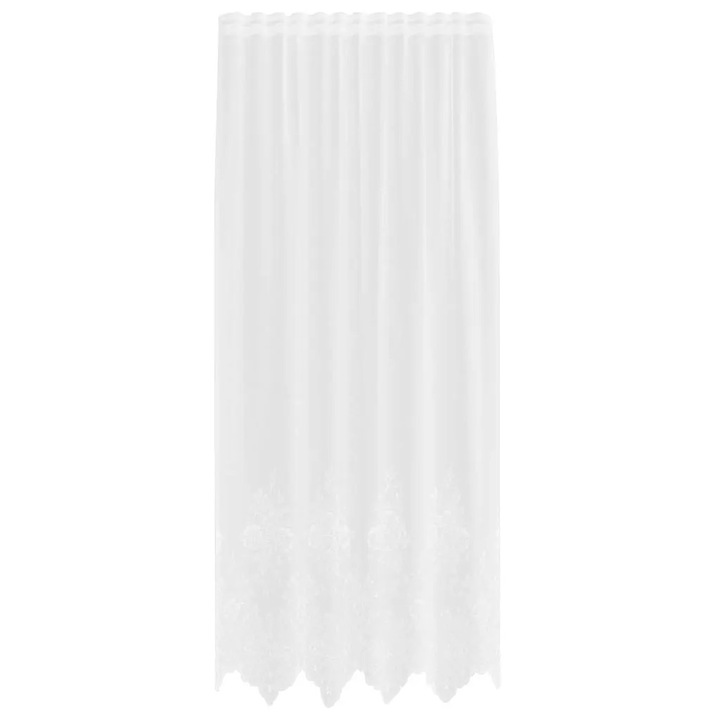 Перде от дантела С завеси Флорален vidaXL, Бяло 200 x 150 cm Полиестер