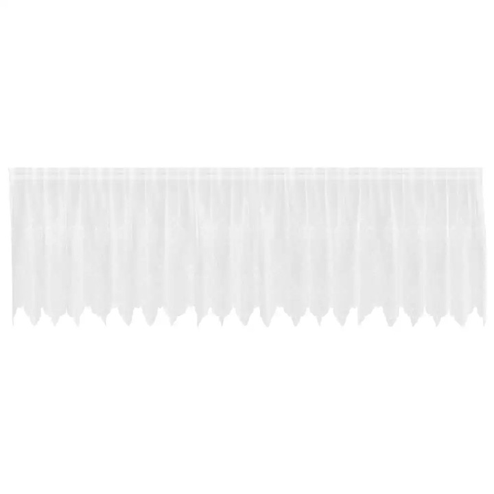 Перде от дантела С завеси Флорален vidaXL, Бяло 80 x 500 cm Полиестер