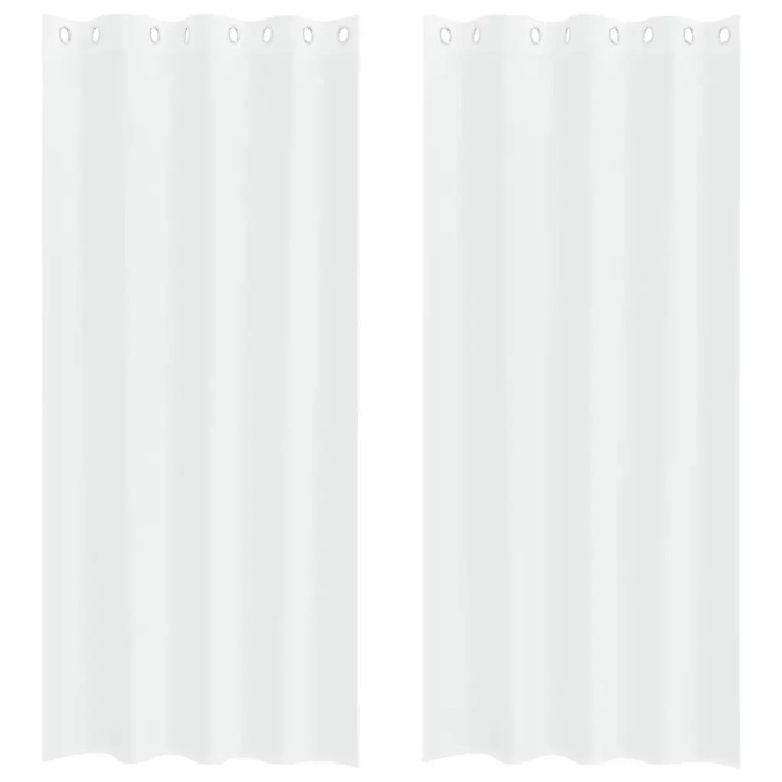 Перде от воал С завеси 2 pcs vidaXL, Бяло 245 x 140 см Полиестер