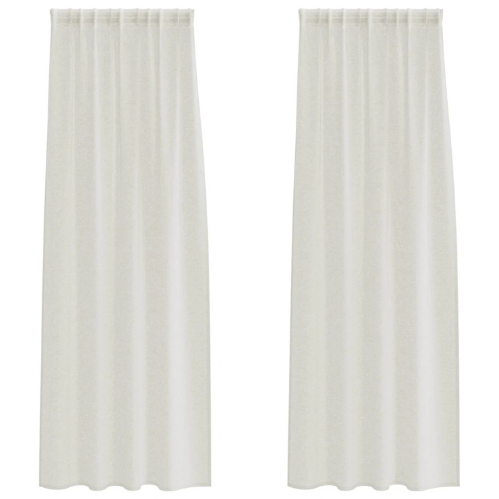 Перде от воал С завеси 2 pcs vidaXL, Крем 245 x 140 см Полиестер