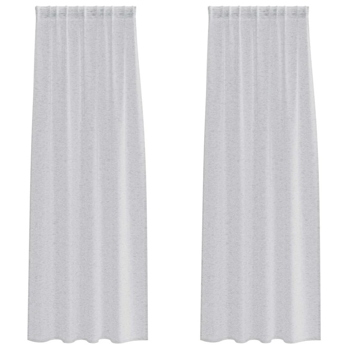 Перде от воал С завеси 2 pcs vidaXL, Светлосиво 260 x 140 см Полиестер