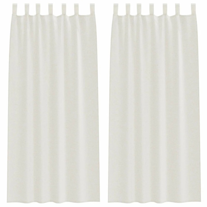 Перде от воал С завеси 2 pcs vidaXL, Крем 245 x 140 см Полиестер