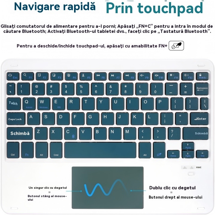 Husa pentru iPad Pro 11" 2024, cu tastatura Bluetooth tactila detasabila, iluminare RGB 7 culori, include folie de protectie ecran, stylus capacitiv, mouse wireless si husa silicon pentru tastatura, Ugo®, Verde inchis