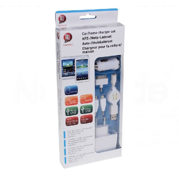 Încărcător auto/acasă Universal 220V/5V 2.1A, design compact