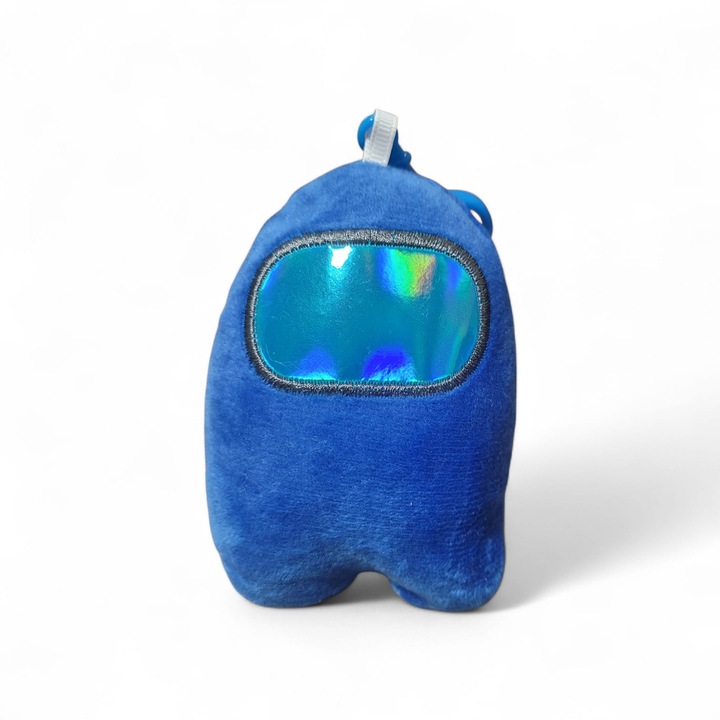 Jucărie din pluș Among Us, albastru, 10 cm, cu agățătoare detașabilă