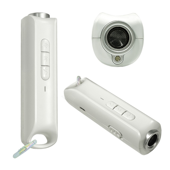 Dispozitiv de descurajare a latratului cainilor, COBIREY, Anti-latrat ultrasonic, Barks No More, corectare comportament, sigur si uman, utilizare in interior si exterior, Alb