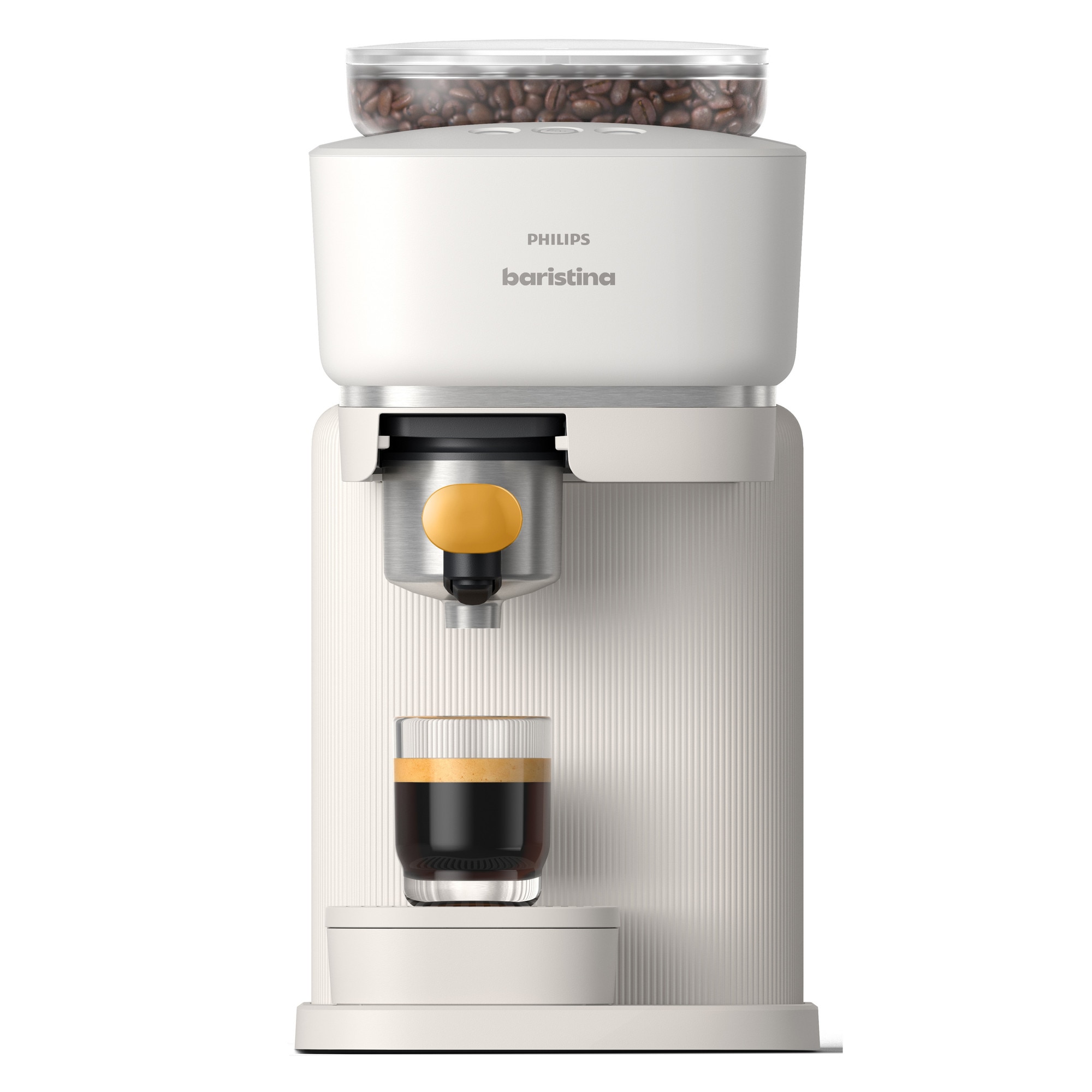 Espressor Philips Baristina BAR300/03, 1500W, 16 bar, 1.2 L, portafiltru, cu functie extra-shot, rasnita ceramica, nivel ideal de macinare, presiune exacta, dozaj precis, tava deta