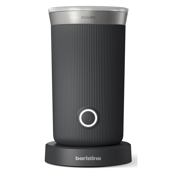 Carafa lapte Philips Baristina BAR311/60, lapte cald sau rece, 120ml , inclusiv pentru lapte pe baza de plante, strat neted antiaderent, spuma de lapte cremoasa, negru