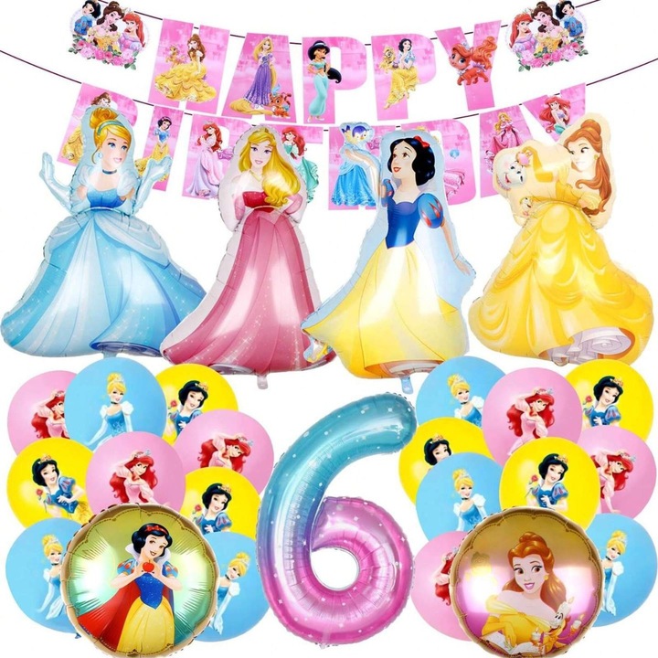Комплект балони за парти на тема принцеса, номер 6