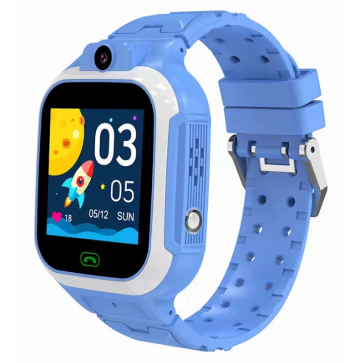 Ceas inteligent copii, ecran tactil HD 1.83", SOS, albastru, 500mAh, slot cartela sim