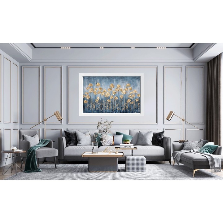 Tablou Luxury - Ecouri Abstracte, Rama din MDF Alb, 50x70cm