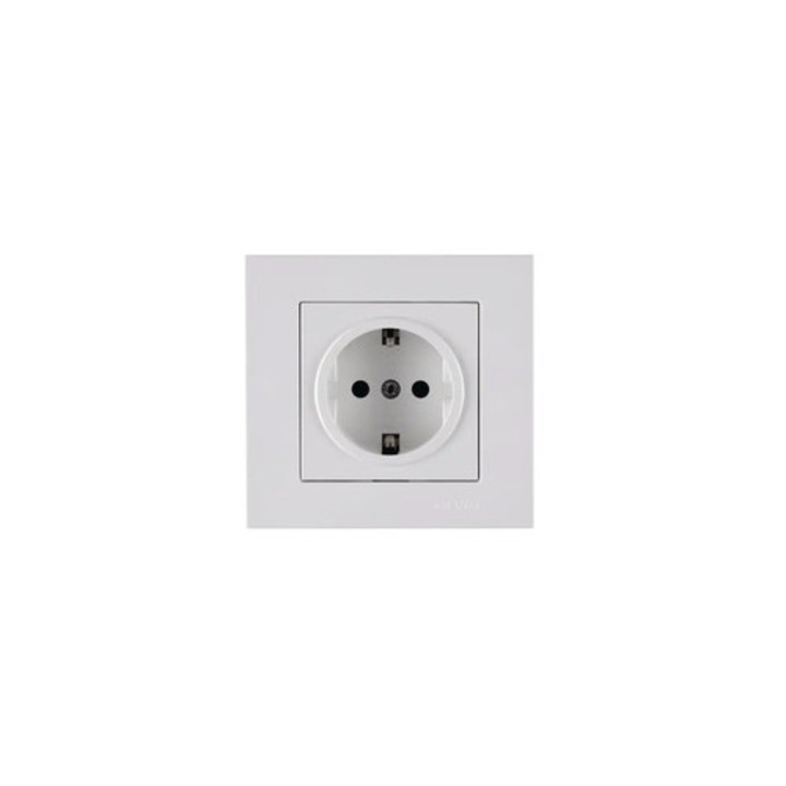 Priza simpla cu impamantare Arvia Electric Karen, alb