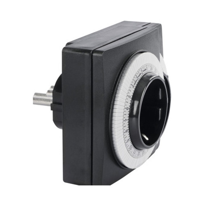 Priza programabila mecanic, compacta 3500W, negru