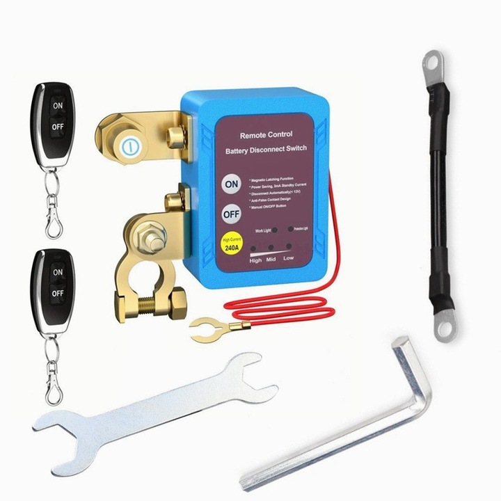 Univerzális intelligens távirányítós kapcsoló teherautókhoz, 12V24V, autó akkumulátor leválasztó, áramszivárgás elleni védelem, normál modell tartozékokkal