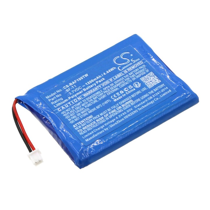 Acumulator Li-Po 3.7V 1200mAh, Cameron Sino, pentru statie radio Baofeng T1, BF-T1/ BF-T1 UHF, 49,20x35,00x6,20cm, Albastru
