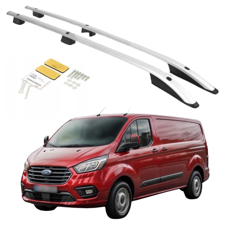 Erkul keresztlécek Ford Transit Custom rövid 2012-2023, alumínium, 75kg, egyszerű szerelés