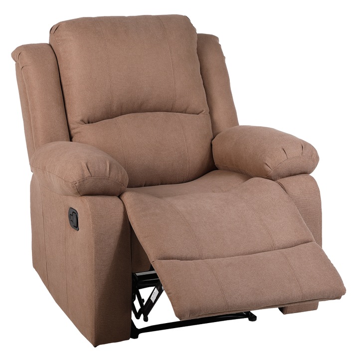 Fotoliu de relaxare extensibil, bumbac, maro, 87x93x98 cm