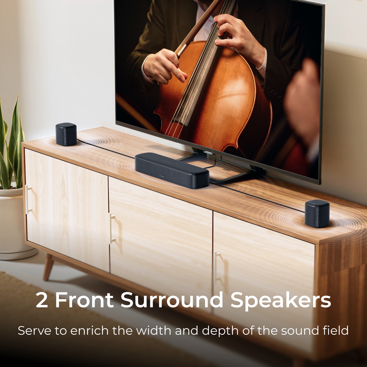 Soundbar Ultimea Aura M4T 7.1, 330 W, Subwoofer cu fir de 5, 25″, conectivitate HDMI, 4 boxe surround, negru