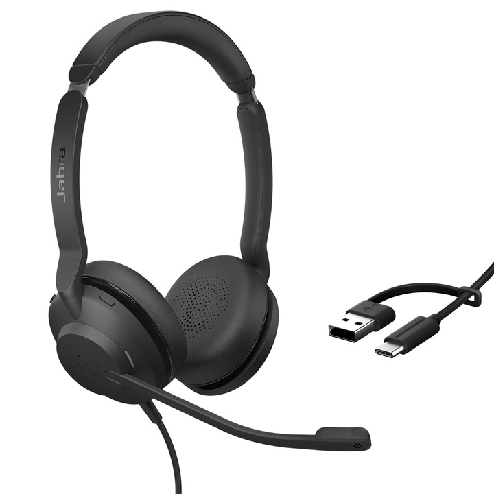 Casti Jabra Evolve2 30 SE cu fir, stereo, negre, jack