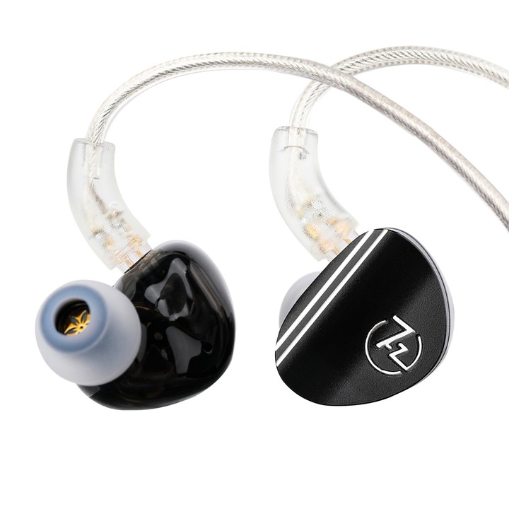 Casti intraauriculare LINSOUL 7Hz Sonus, driver dual, cablu detasabil, negru, 3, 5mm