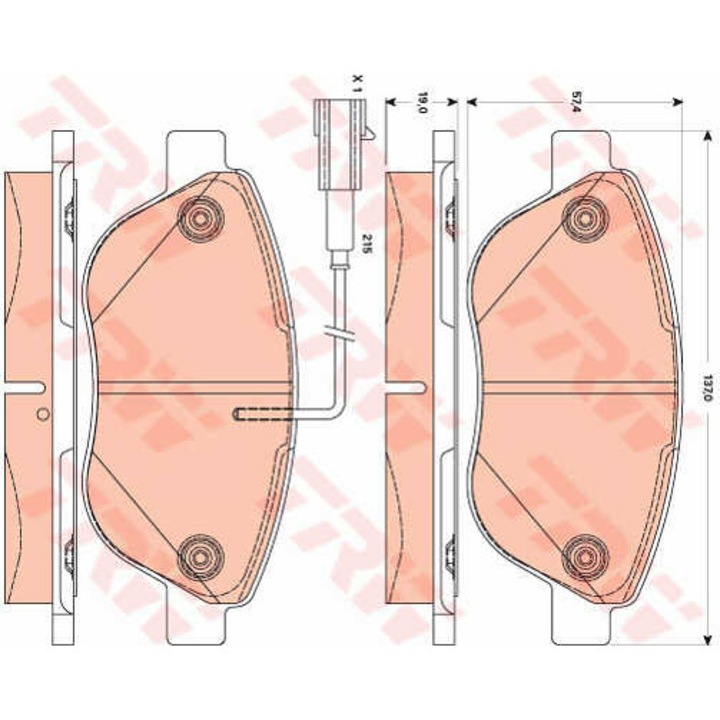 Set placute frana, frana disc TRW GDB1878