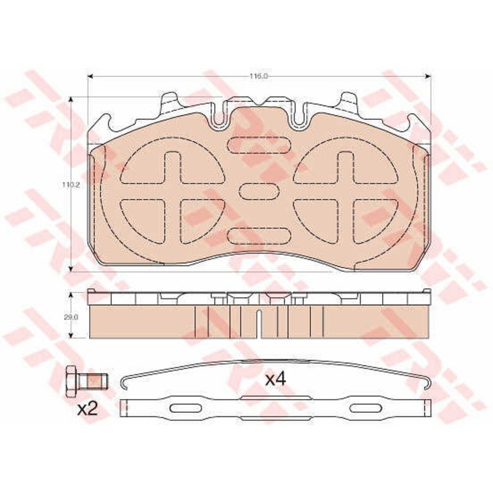 Fékbetét készlet, tárcsafék TRW GDB5112