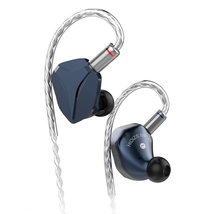 Casti in-ear Linsoul Hidizs Mp145 cu driver planar de 14, 5 mm, cablu detasabil, albastru, 3, 5 mm