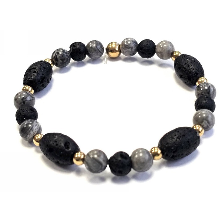 Bratara dama, Karma, 2610-655X, negru/gri