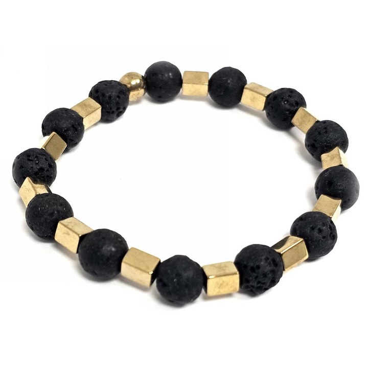 Bratara dama, Karma, model 2610-634, negru/auriu