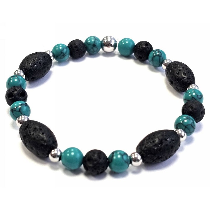 Bratara dama, Karma, model 2610-651A, negru/albastra