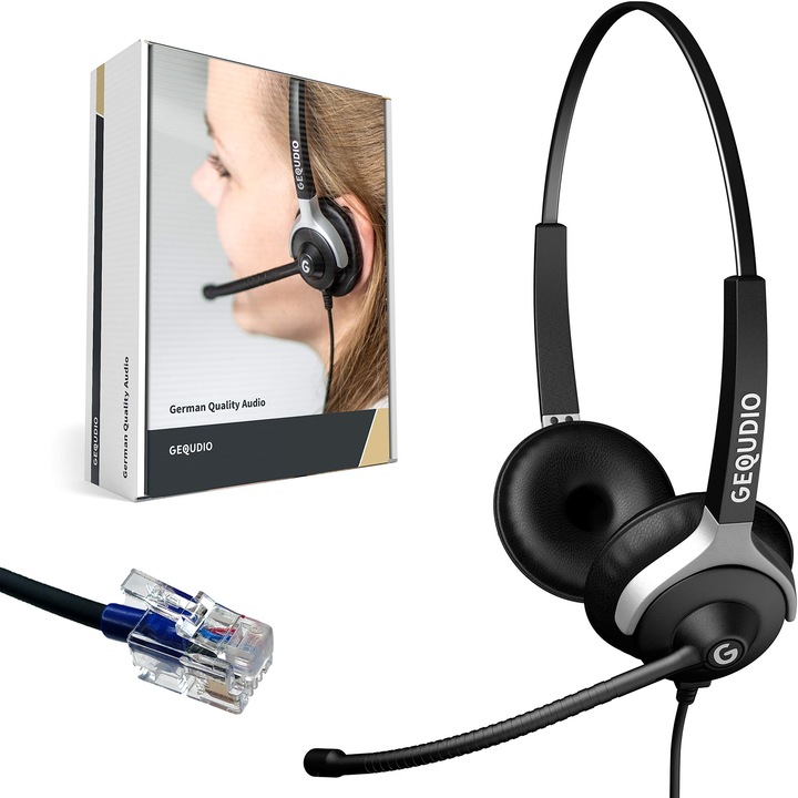 Casti Gequdio cu microfon, cablu RJ-45, usoare, 80g