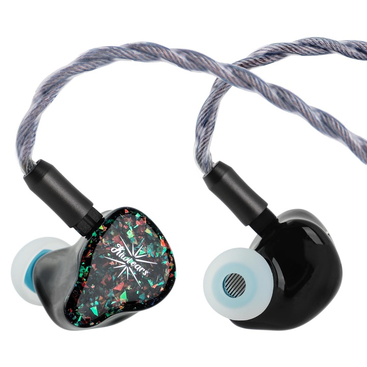 Casti in ear Linsoul Kiwi Ears Astral, hibride 1Dd+6Ba, pentru inregistrare si gaming, verde