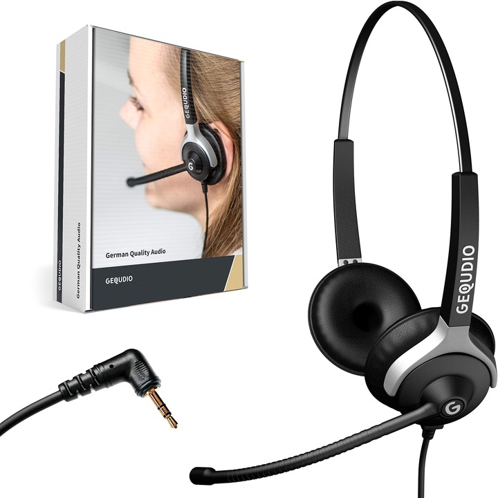 Casti Gequdio cu mufa de 2, 5 mm, microfon, pernite de schimb, usoare, 80g