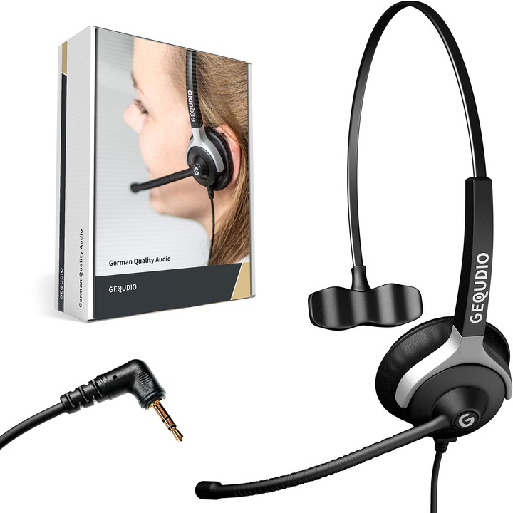 Casti Gequdio cu mufa de 2, 5mm, microfon, extra usoare 60g, pentru o singura ureche