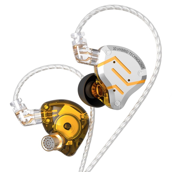 Casti wired Yinyoo Kz Zs10 Pro, aluminiu, jack, set 4 dopuri