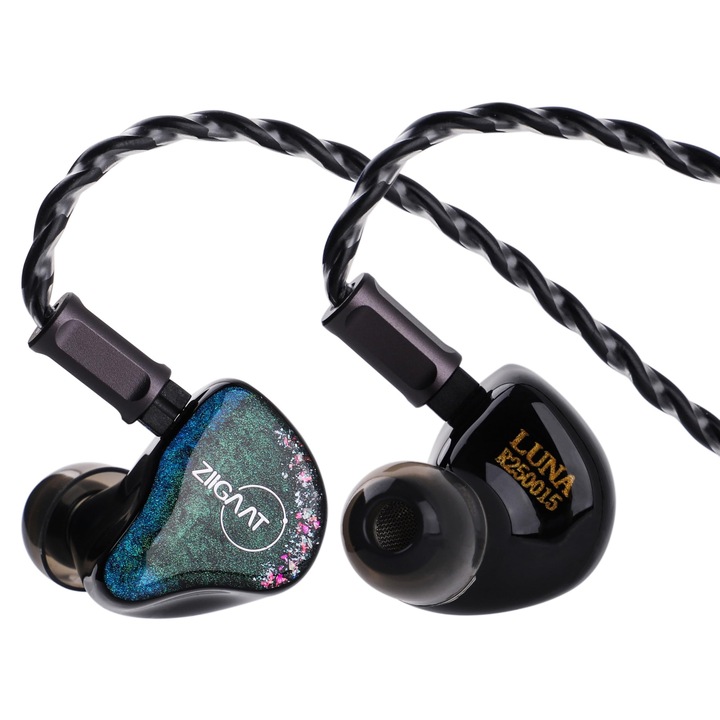 Casti in-ear LINSOUL Ziigaat Luna 6Ba, detasabil, placat cu argint, pentru adulti