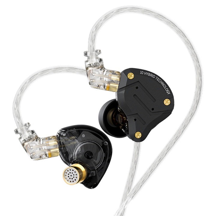 Casti in ear Yinyoo Kz Zs10 Pro, multi-driver, fir, jack 3.5mm, set 4 casti