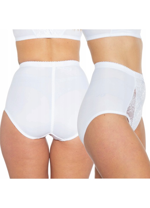 Chiloti modelatori, alb, microfibra, set corectiv abdomen postnatal, One Size INTL