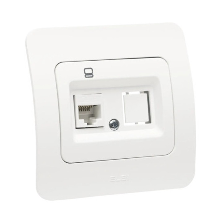 Priza date RJ45 UTP simpla CAT6E, alb mat, 100x100x40mm, 1 iesire - eMAG.ro