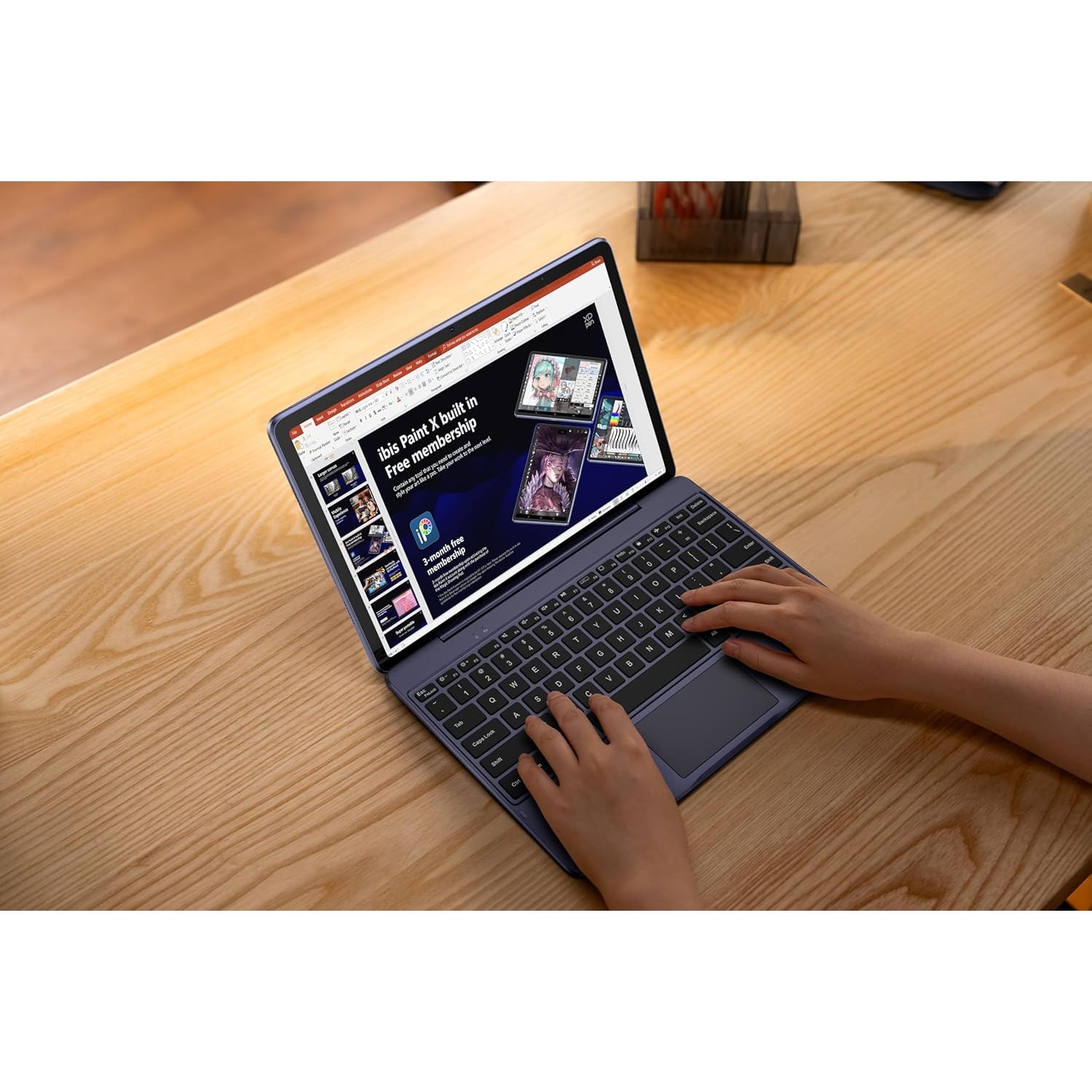 Pachet Tableta XP-Pen Magic Drawing Pad 12" Display 2K FHD, Stylus X3 Pro, 16K Nivele Presiune, Rezolutie 2160x1440, Android, 8GB RAM + 256GB, Wi-Fi, Include husa silicon si tastatura XP-PEN