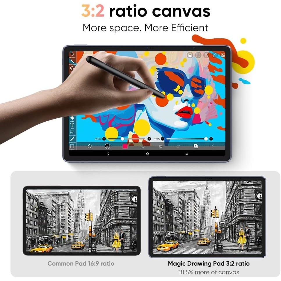 Tableta XP-Pen Magic Drawing Pad 12" Display 2K FHD, Stylus X3 Pro, 16K Nivele Presiune, Rezolutie 2160x1440, Android 12, 8GB RAM + 256GB, Wi-Fi, Include husa silicon