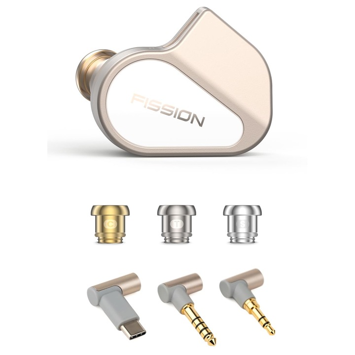 Casti Tanchjim Fission Dmt HiFi cu fir, generatia a 5-a, camere magnetice duble, cablu detasabil, in ear