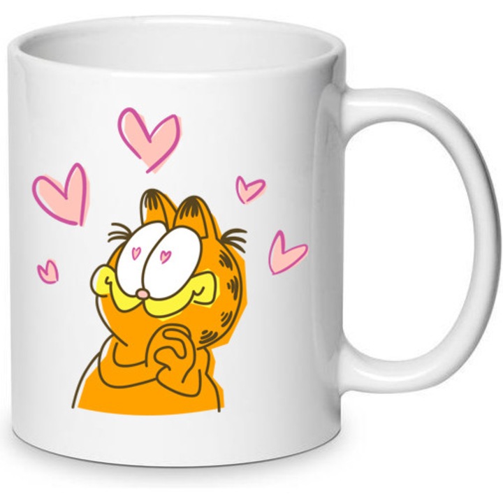 Cana ceramica Garfield Valentine's Day 330ml, design No3, capacitate 330ml, lavabila la masina de spalat, umor jucaus
