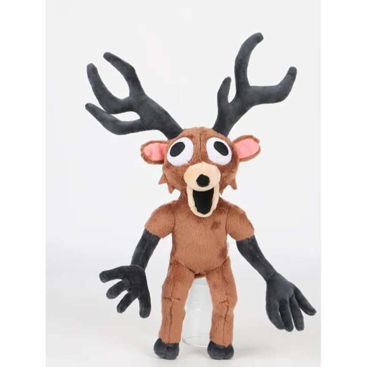 Jucarie plus, Caprioara dimensiune mare din 99 nopti in padure, Roblox, Personaj indragit, pufoasa, 35 cm, maro