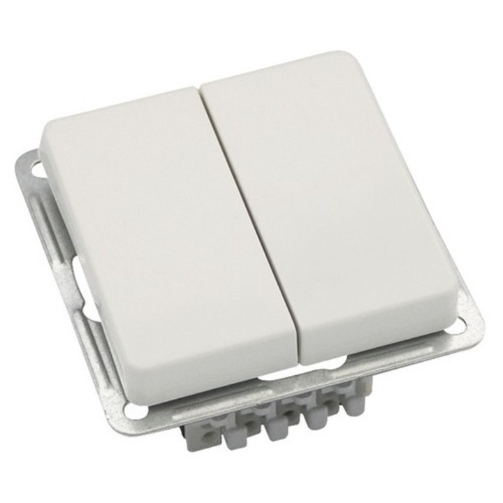 Intrerupator dublu Roth Lange Plus, alb