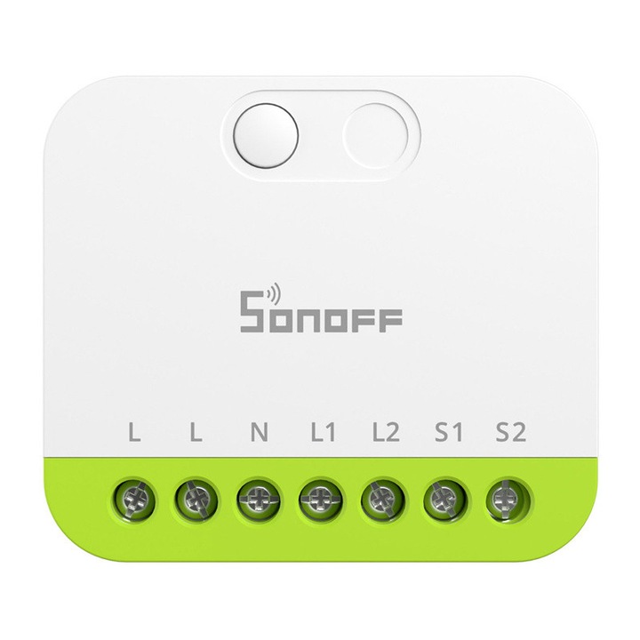 Comutator Smart Sonoff MINI-ZB2GS, ZigBee, 2 canale, 16A, Alb