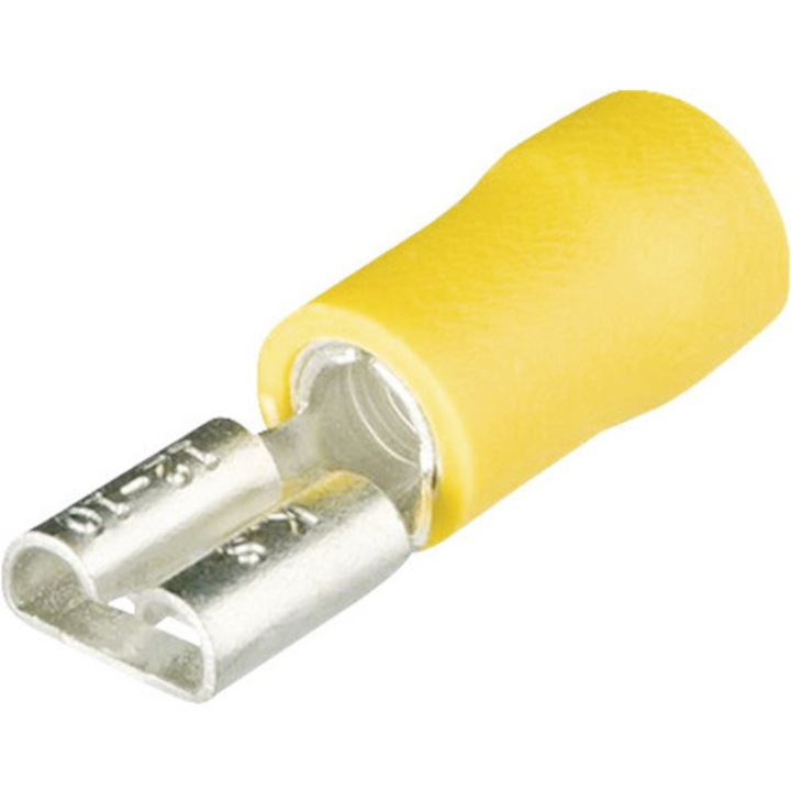 Papuci auto izolati mama Starke 6, 0 mm² / 6, 35x0, 8 mm, 50 bucati, culoare galbena