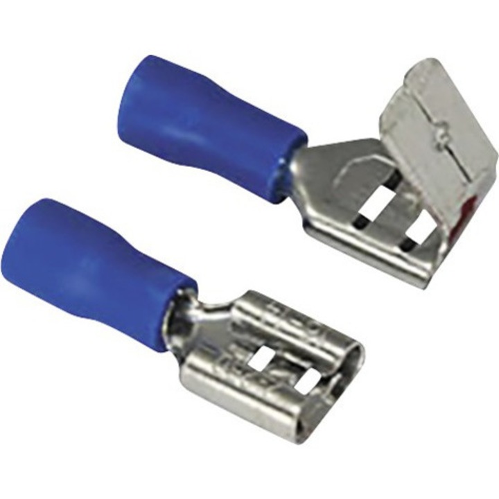 Set papuci auto izolati mama & mama + tata Commel 1, 5-2, 5 mm² / 6, 3x0, 8 mm, 25 perechi, culoare albastra