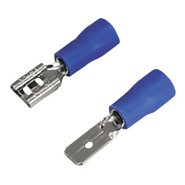 Set papuci auto izolati mama & tata Commel 1, 5-2, 5 mm² / 4, 7x0, 8 mm, 10 perechi, culoare albastra