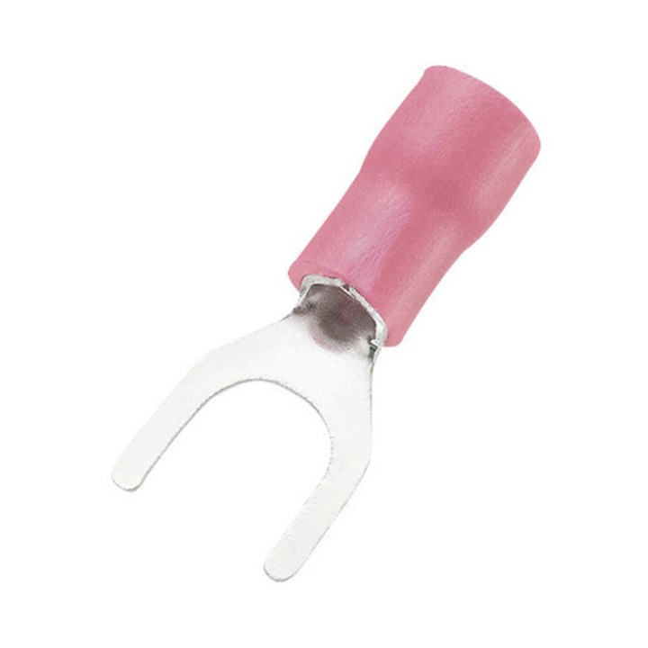 Papuci izolati Starke 0, 5-1, 5 mm² cu furca M4, 50 bucati, culoare rosie